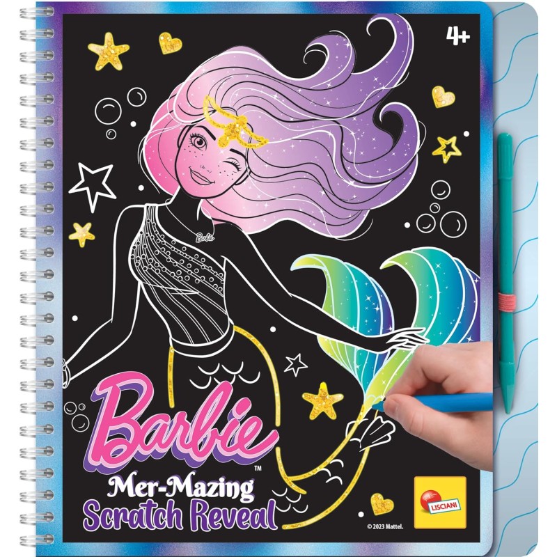 Lisciani - Barbie Sketchbook Mer-mazing Scratch Reveal, 12327