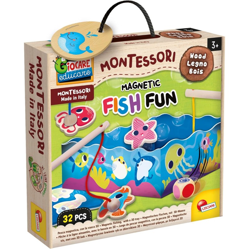 Lisciani - Montessori Wood Magnetic Fish Fun, 98354