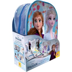 Lisciani - Frozen Coloring e Drawing School, Zainetto, Lavagnette, Manuale, Pennarelli, Multicolore, 92925