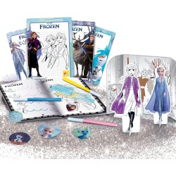 Lisciani - Frozen Coloring e Drawing School, Zainetto, Lavagnette, Manuale, Pennarelli, Multicolore, 92925