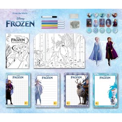 Lisciani - Frozen Coloring e Drawing School, Zainetto, Lavagnette, Manuale, Pennarelli, Multicolore, 92925