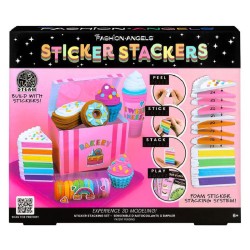 Fashion Angels - Sticker Stackers Set Bakery, Adesivi in â€‹â€‹Schiuma per creare in 3D, Cibo Giocattolo per Bambini, gioco STEM