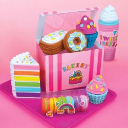 Fashion Angels - Sticker Stackers Set Bakery, Adesivi in â€‹â€‹Schiuma per creare in 3D, Cibo Giocattolo per Bambini, gioco STEM