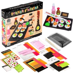 Fashion Angels - Sticker Stackers Set Sushi, Adesivi in â€‹â€‹Schiuma per creare in 3D, Cibo Giocattolo per Bambini, gioco STEM,