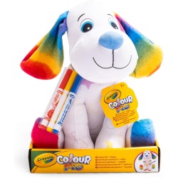 CRAYOLA - Colour Me Plush, Peluche Colorabile con 3 Pennarelli, Soggetto Cagnolino, attivitÃ  Creativa e Regalo per Bambini, da 