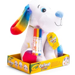 CRAYOLA - Colour Me Plush, Peluche Colorabile con 3 Pennarelli, Soggetto Cagnolino, attivitÃ  Creativa e Regalo per Bambini, da 