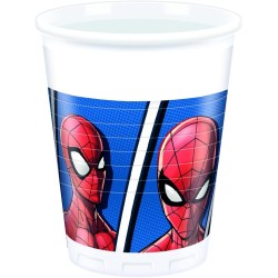 Procos - 8 bicchieri Spiderman 200 ml, per feste di compleanno per bambini e feste a tema, C89447