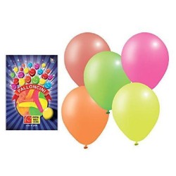 PartyCube - Confezione 18 Palloncini Medium Fluo Assortiti, FB3050