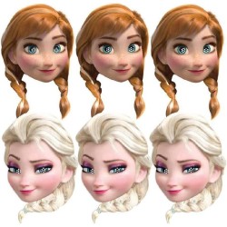 Maschere Frozen (Anna e Elsa) 6 pz, C85967