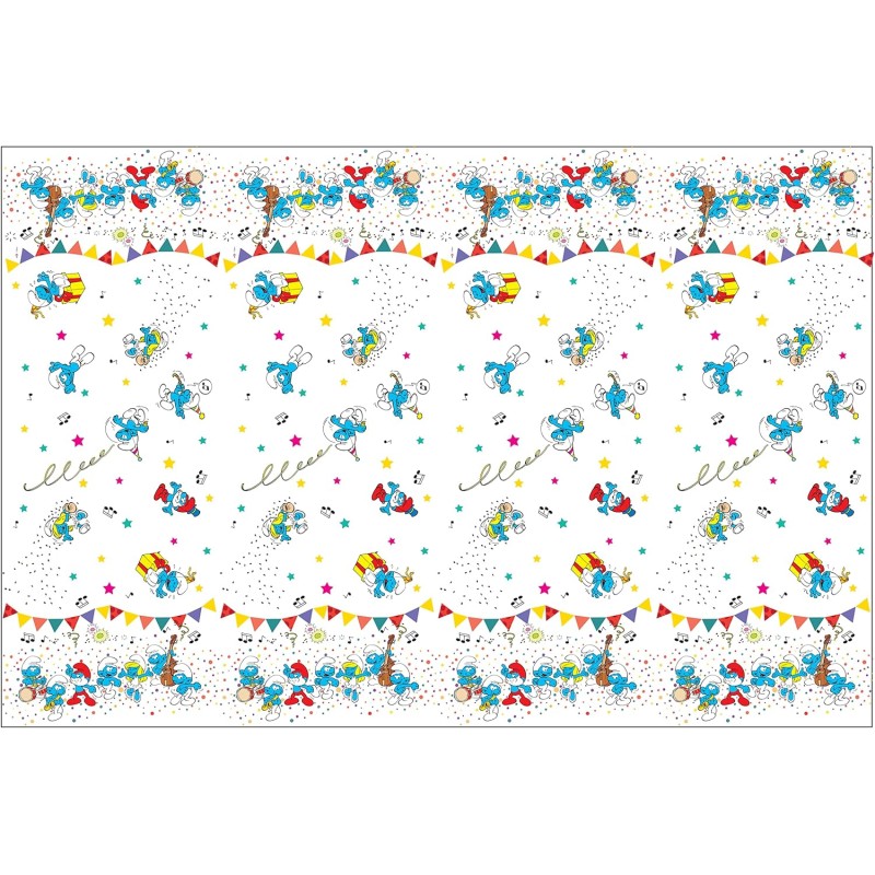 Tovaglia Plastica Puffi (180 x 120 cm), Azzurro, Bianco, 24063