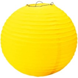 PartyCube - Set 3 decorazioni lanterna tonda carta (Ã˜ 25 cm), Giallo, SI18119