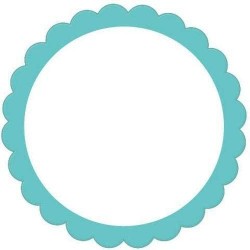 Amscan - Etichette Smerlate Azzurro Acqua, Candy Buffet Scalloped Labels Robin Egg Blue