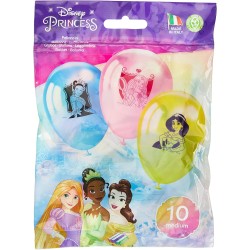 PartyCube - Palloncini stampati Disney Princess in lattice, Multicolore, 10 pezzi, 33677