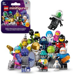 LEGO Minifigures Serie 26 Spazio, Scatola con 1 di 12 Personaggi Giocattolo a Caso da Collezione, Inclusi un Astronauta e un Rob