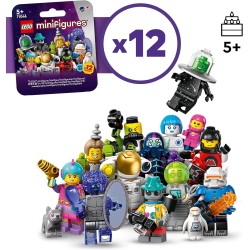 LEGO Minifigures Serie 26 Spazio, Scatola con 1 di 12 Personaggi Giocattolo a Caso da Collezione, Inclusi un Astronauta e un Rob