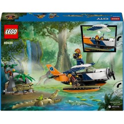 LEGO City Idrovolante dellâ€™Esploratore della Giungla, Aereo Giocattolo da Costruire con 2 Minifigure, 3 Action Figure di Cocco