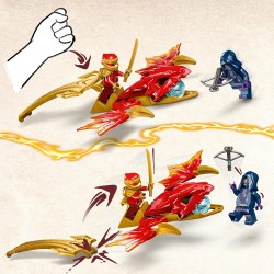 LEGO NINJAGO Attacco del Rising Dragon di Kai, da 6 Anni in su, Action Figure di Drago Giocattolo da Costruire con 2 Minifigure,