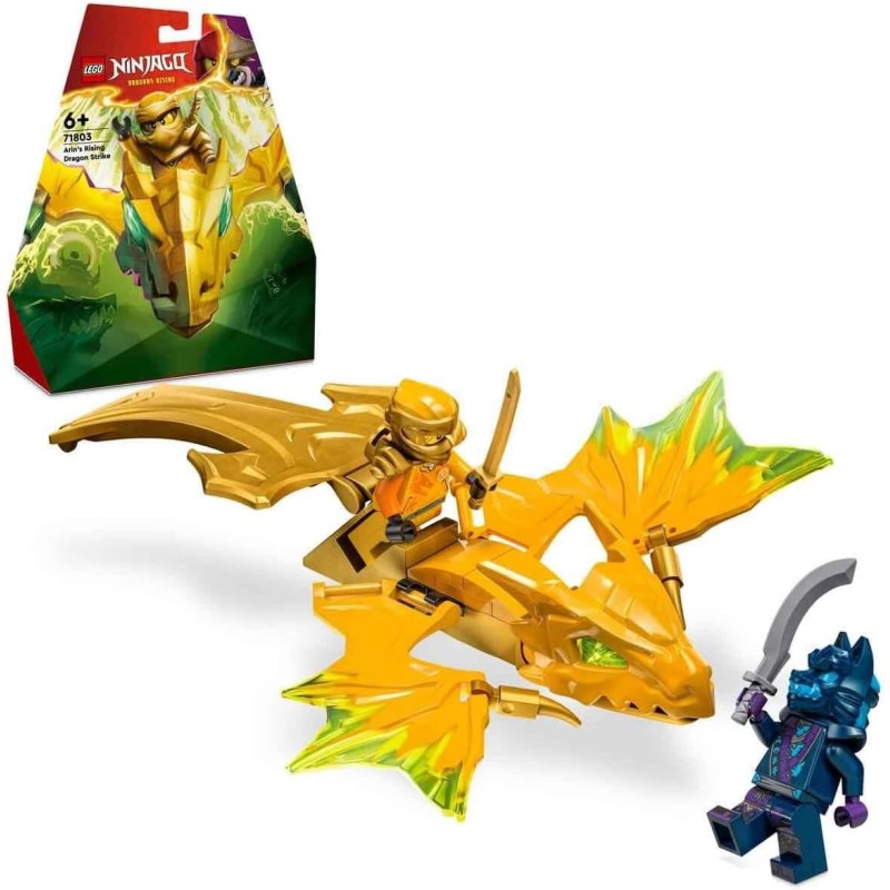 LEGO NINJAGO Attacco del Rising Dragon di Arin, Giochi d Azione da 6 Anni in su, Action Figure di Drago Giocattolo da Costruire 