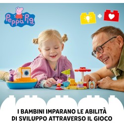 LEGO DUPLO Viaggio in Barca di Peppa Pig, Giochi Educativi da 2 Anni, Giocattolo per l Apprendimento Prescolare da Costruire con