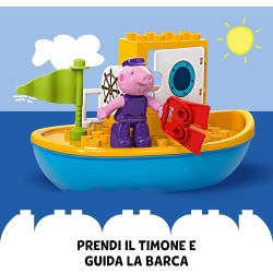 LEGO DUPLO Viaggio in Barca di Peppa Pig, Giochi Educativi da 2 Anni, Giocattolo per l Apprendimento Prescolare da Costruire con