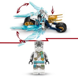 LEGO NINJAGO Moto di Ghiaccio di Zane, Veicolo Giocattolo con Lame Mobili, Gioco d Azione da 7 Anni, con 1 Minifigure Ninja di E