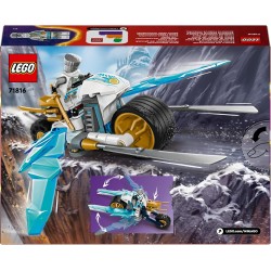 LEGO NINJAGO Moto di Ghiaccio di Zane, Veicolo Giocattolo con Lame Mobili, Gioco d Azione da 7 Anni, con 1 Minifigure Ninja di E