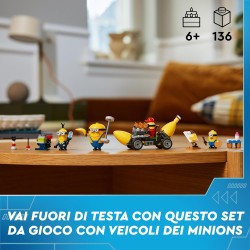 LEGO Cattivissimo Me I Minions e lâ€™Auto Banana, Set dal Film della Illumination, Macchina Giocattolo da Costruire, da 6 Anni c