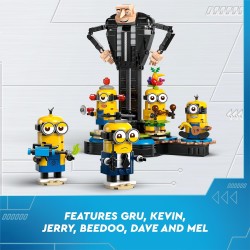 LEGO Cattivissimo Me Gru e Minions in Mattoncini, Set dal Film della Illumination, Personaggi da Costruire che Danzano, da 9 Ann