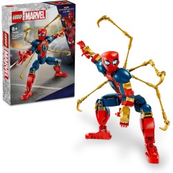 LEGO Marvel Personaggio Costruibile di Iron Spider-Man, Gioco d Azione da 8 Anni con Supereroe Snodabile, Action Figure con 4 Br