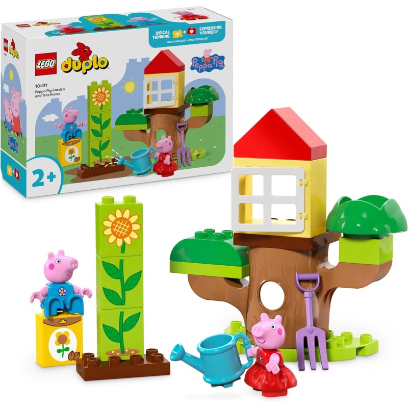 LEGO DUPLO Il Giardino e la Casa sullâ€™Albero di Peppa Pig, da 2 Anni, Playset Creativo con Personaggi e Accessori, Giocattolo 