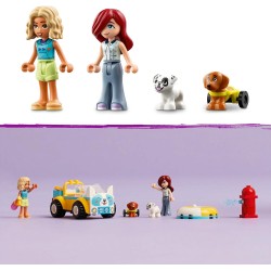 LEGO Friends Auto per la Toelettatura dei Cani, con 2 Personaggi, 2 Cuccioli e Accessori per la Cura degli Animali, Giochi per B