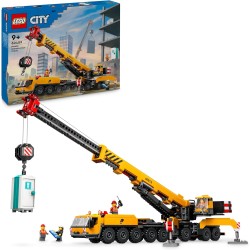 LEGO City Gru da Cantiere Mobile Gialla, da 9 Anni con Veicolo Giocattolo da Cantiere con Funzioni Realistiche e 4 Minifigure, I