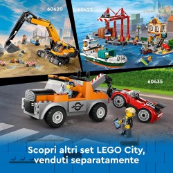 LEGO City Gru da Cantiere Mobile Gialla, da 9 Anni con Veicolo Giocattolo da Cantiere con Funzioni Realistiche e 4 Minifigure, I