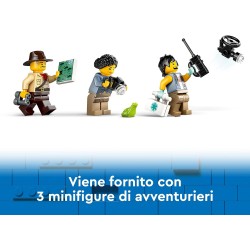 LEGO City Fuoristrada dellâ€™Esploratore della Giungla, Camion Giocattolo da Costruire con Minifigure, Tigre e Grotta, da 6 Anni