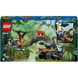 LEGO City Fuoristrada dellâ€™Esploratore della Giungla, Camion Giocattolo da Costruire con Minifigure, Tigre e Grotta, da 6 Anni