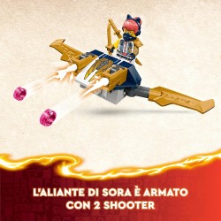 LEGO NINJAGO Cingolato del Team Ninja, Veicolo Giocattolo 4 in 1 con 2 Moto, Aliante e Macchina Fuoristrada da Costruire, da 9 A