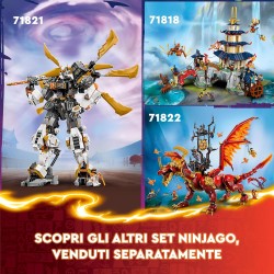 LEGO NINJAGO Cingolato del Team Ninja, Veicolo Giocattolo 4 in 1 con 2 Moto, Aliante e Macchina Fuoristrada da Costruire, da 9 A