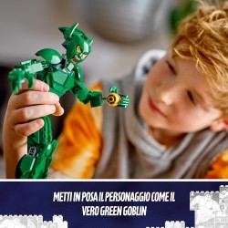 LEGO Marvel Personaggio Costruibile di Goblin, da 8 Anni in su, Action Figure del Nemico di Sider-Man con Arti Snodabili, Aliant