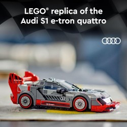 LEGO Speed Champions Audi S1 e-tron quattro, auto giocattolo da corsa, modello Audi costruibile per bambini, auto giocattolo ros