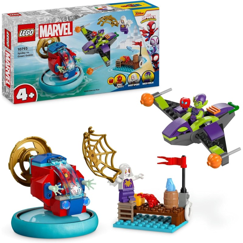 LEGO Spidey e i Suoi Fantastici Amici Spider-man vs. Goblin, da 4 Anni in su con Veicoli Giocattolo e 3 Minifigure di Supereroi,