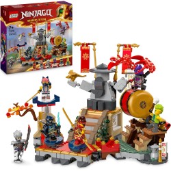 LEGO NINJAGO Torneo: Arena di Battaglia, Giochi d Avventura da 7 Anni con 6 Minifigure di Eroi Giocattolo Ninja e Tempio con Fun