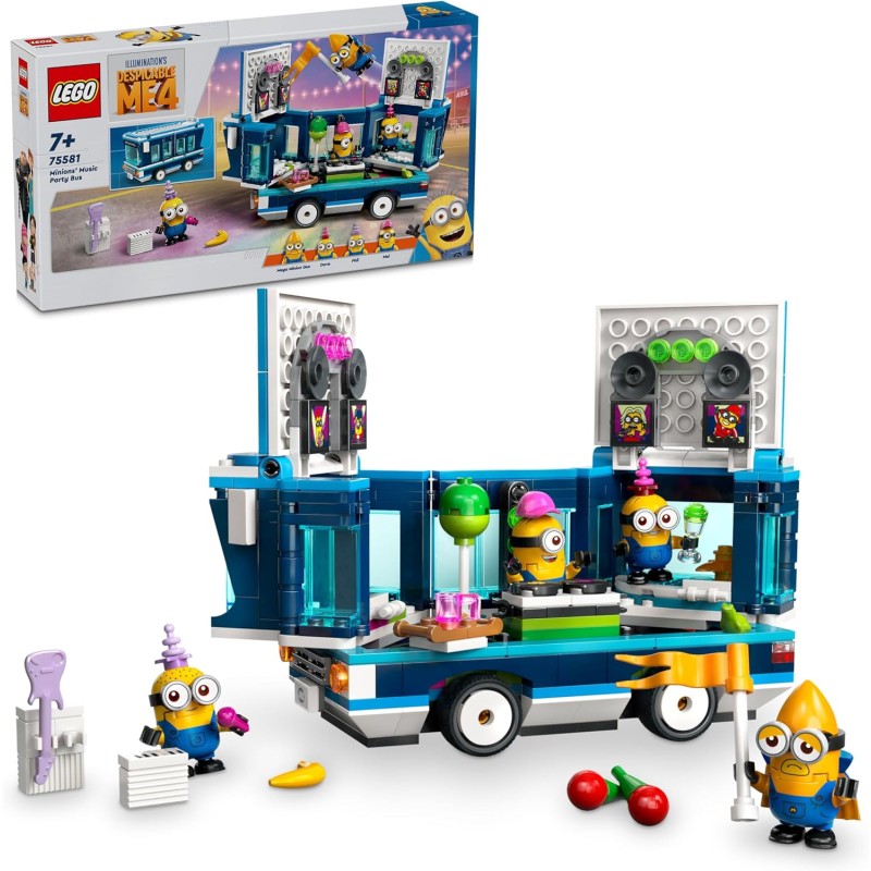 LEGO Cattivissimo Me Il Party Bus Musicale dei Minions, Set dal Film della Illumination, Autobus Giocattolo da Costurire, da 7 A