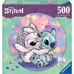 Ravensburger - Puzzle Disney Stitch per Adulti, 500 Pezzi, Collezione Circolare, Idea Regalo per Lei o Lui, Forma Rotonda 52x52c