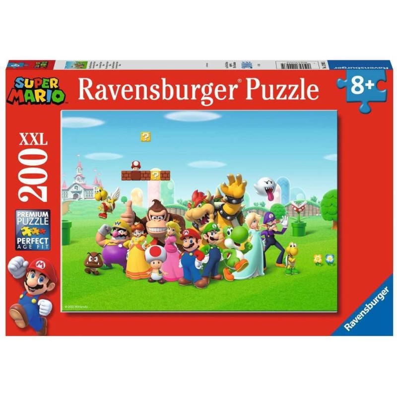 Ravensburger - Puzzle 200 pezzi XXL Super Mario, Idea Regalo per Bambini 8+ Anni, Gioco Educativo e Stimolante