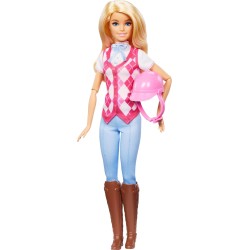 Mattel - Barbie Malibu, bambola bionda con outifit e accessori da equitazione inclusi, ispirata alla serie Netflix I misteri di 