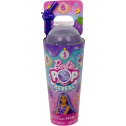 Mattel - Barbie - Pop Reveal Serie Frutta, Bambola a Tema spuma d uva con 8 sorprese profumate e con Effetto Cambia Colore, Cucc