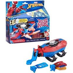 Hasbro - Marvel, Spider-Man Real Webs, Blaster di ragnatele Eccezionale, Blaster 2 in 1, Giocattolo per Roleplay, Costume di Spi