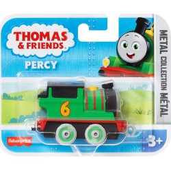 Fisher-Price - Thomas &amp; Friends, Il Trenino Thomas, Locomotiva Percy a Spinta in Metallo, Giocattolo per Bambini 3+ Anni, HB