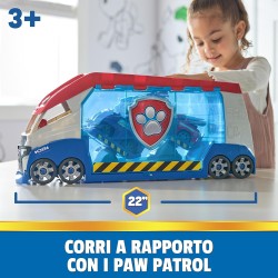 Spin Master - Paw Patrol, PAW Patroller trasformabile con lanciatore per veicoli, luci e suoni, personaggio di Ryder e quad gioc