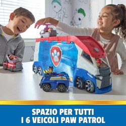 Spin Master - Paw Patrol, PAW Patroller trasformabile con lanciatore per veicoli, luci e suoni, personaggio di Ryder e quad gioc